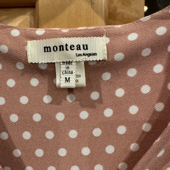 Monteau Blush and White Polka Dot Dress - Picture 2 of 4